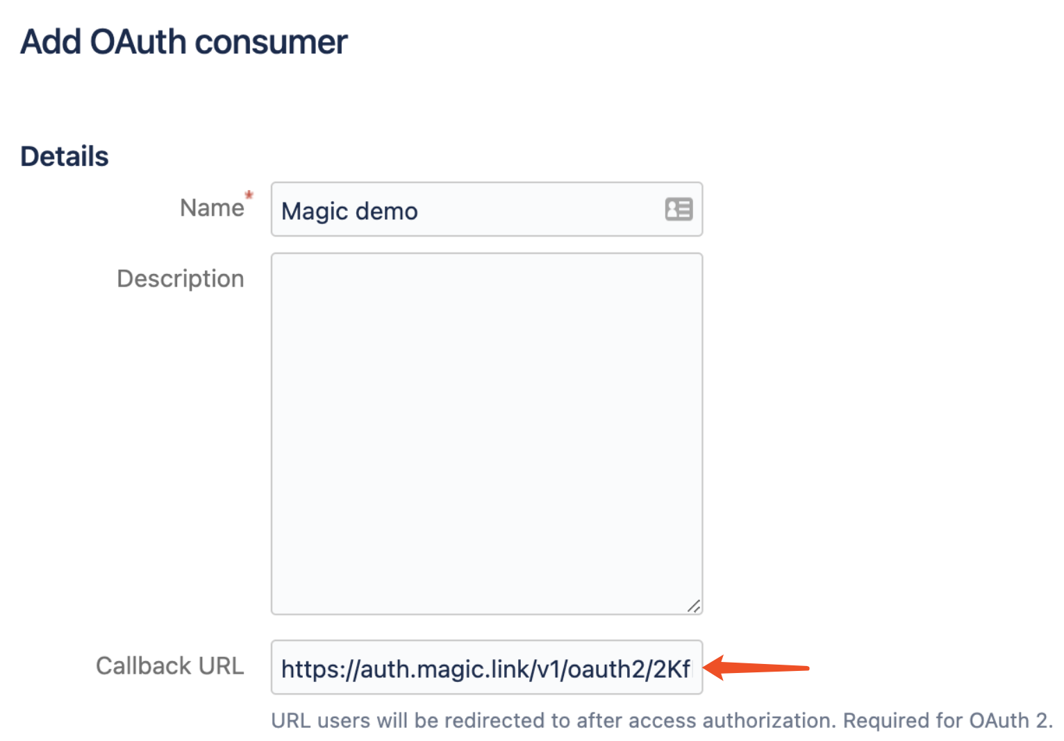 Add redirect URI